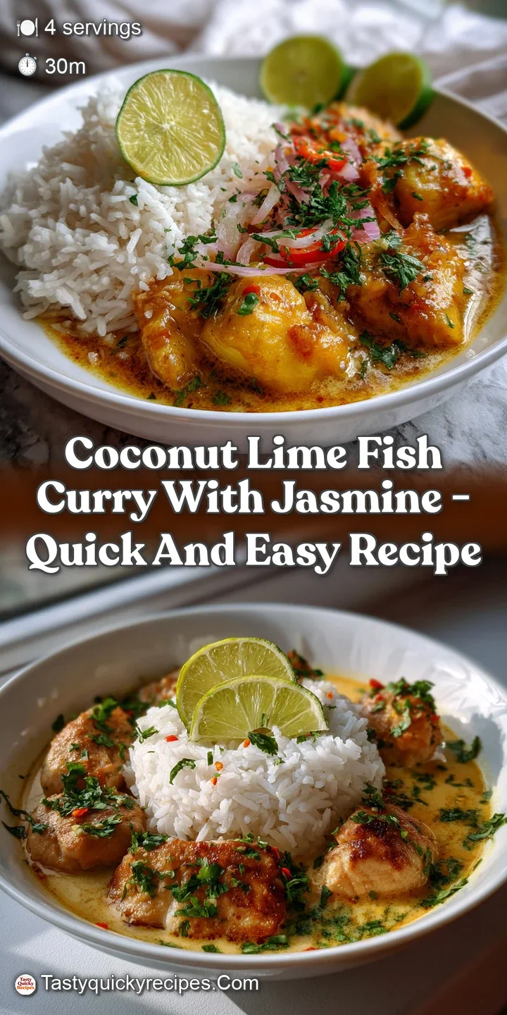 Coconut Lime Fish Curry with Jasmine - Quick and Easy Recipe
