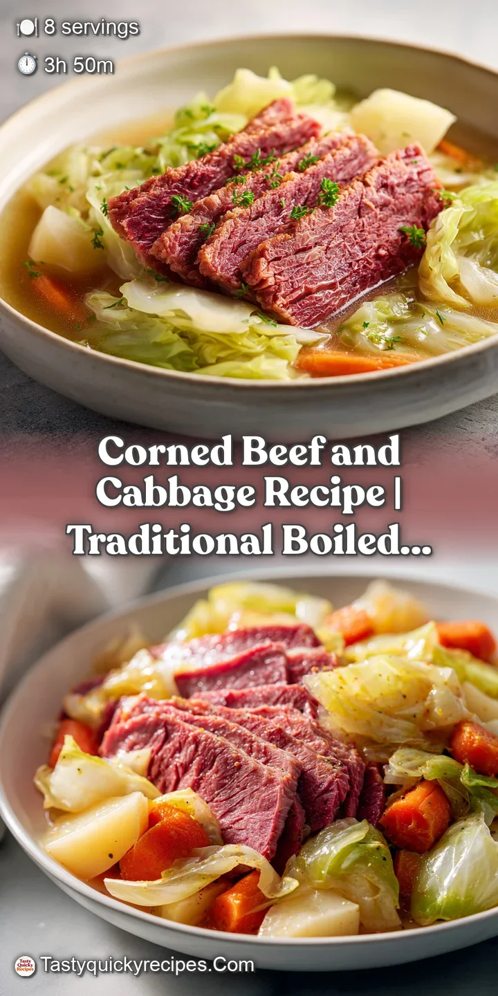 Close-up of glistening, thinly sliced corned beef, the marbled texture inviting, alongside tender cabbage shreds, promisin...