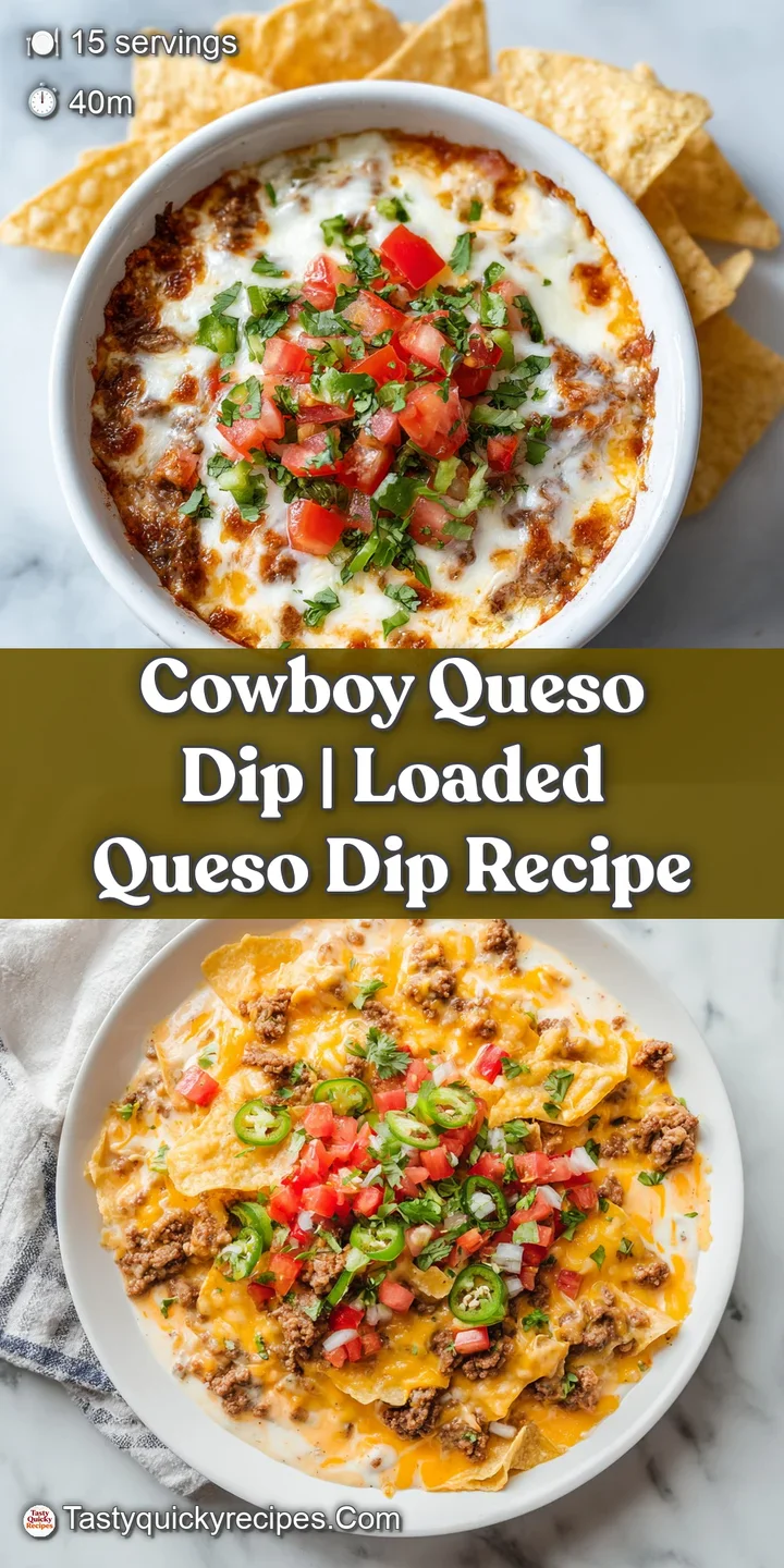 Close-up of melted cheese dip, glistening with oil and flecked with spicy sausage, creating an irresistible texture and vi...