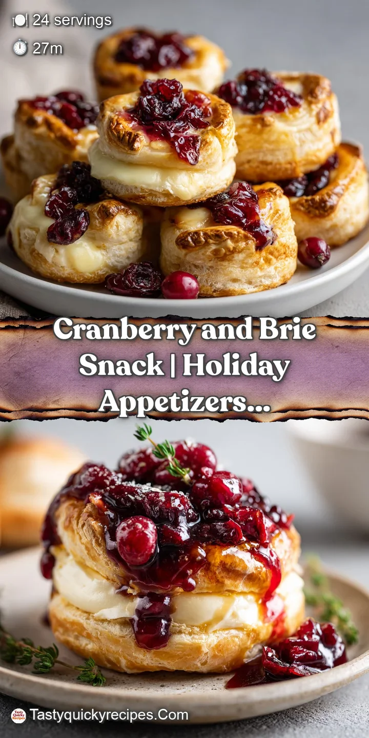 Close-up of melted, gooey brie oozing over tart, vibrant cranberries and golden toast.