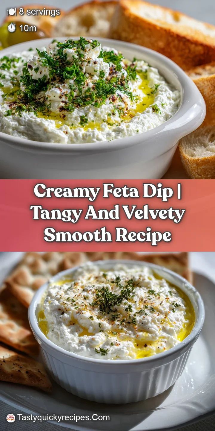 Close-up of smooth, whipped feta dip, glistening with olive oil and sprinkled with fresh herbs. Creamy and utterly tempting.