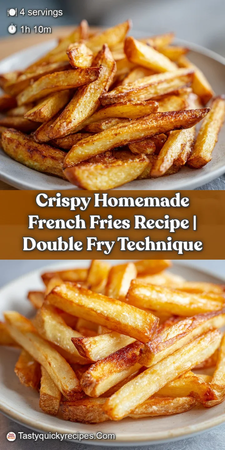 Close-up of a single, perfectly golden french fry, showing the crispy exterior and fluffy interior texture; irresistible d...