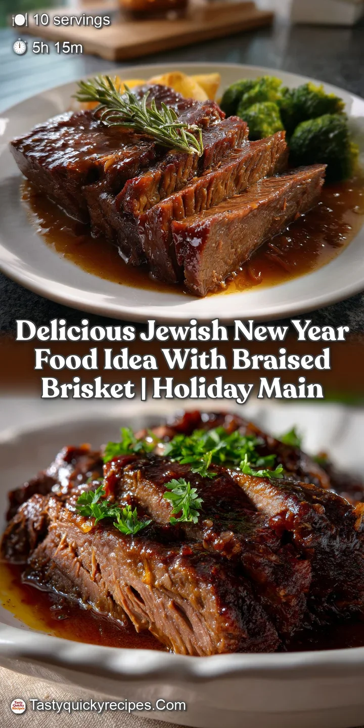 Close-up view of the succulent, falling-apart brisket. The dark, caramelized exterior contrasts with the tender, juicy int...