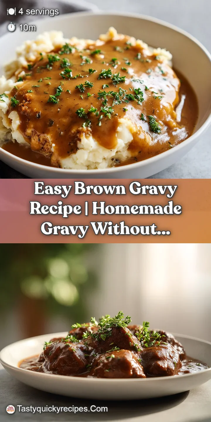 Close-up of glistening brown gravy, its smooth texture promising a deeply savory and comforting flavor. Warmth emanates vi...