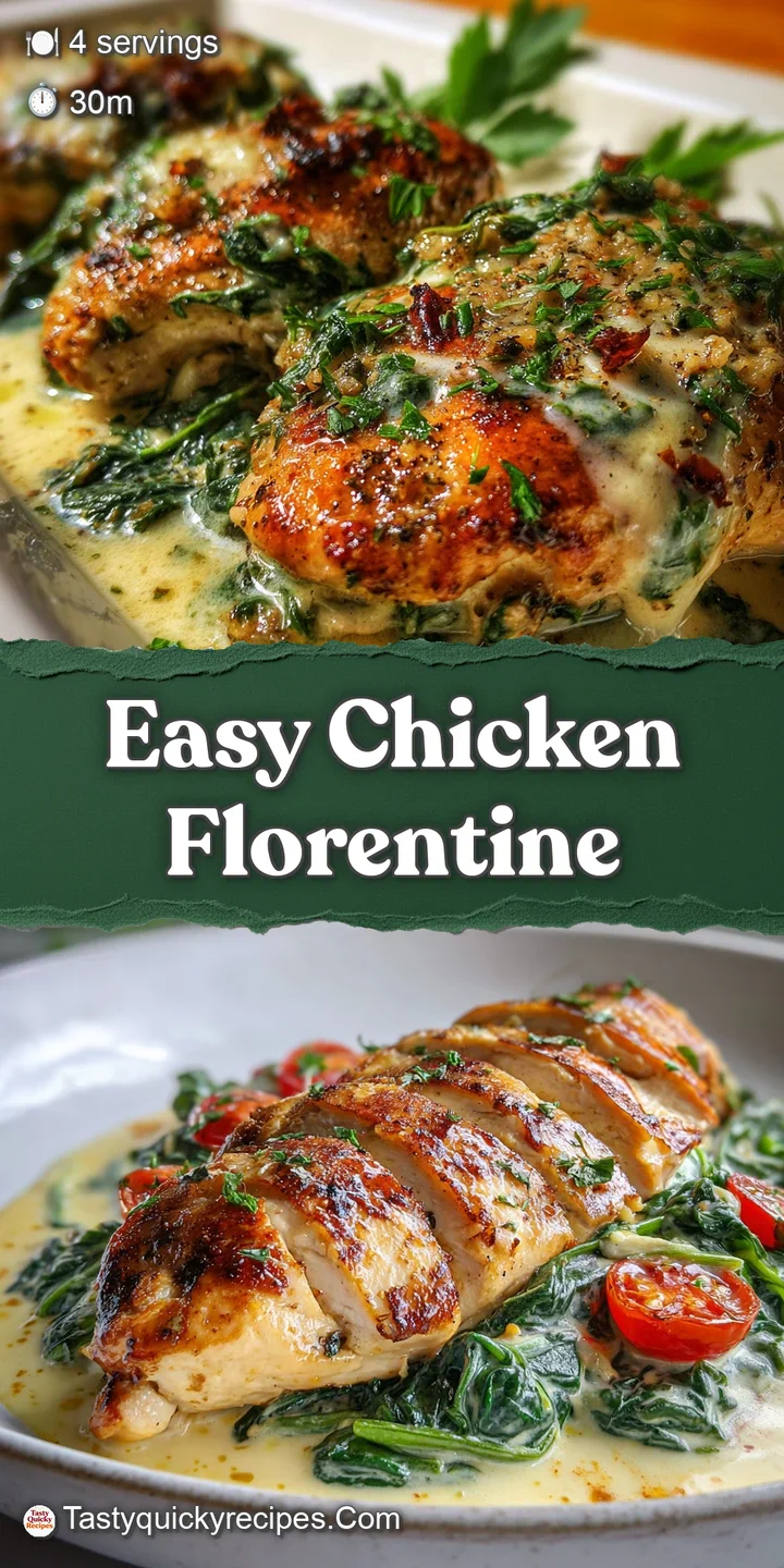 Close-up of juicy chicken Florentine, showcasing the melted cheese pull and the vibrant green spinach. An appetizing, invi...