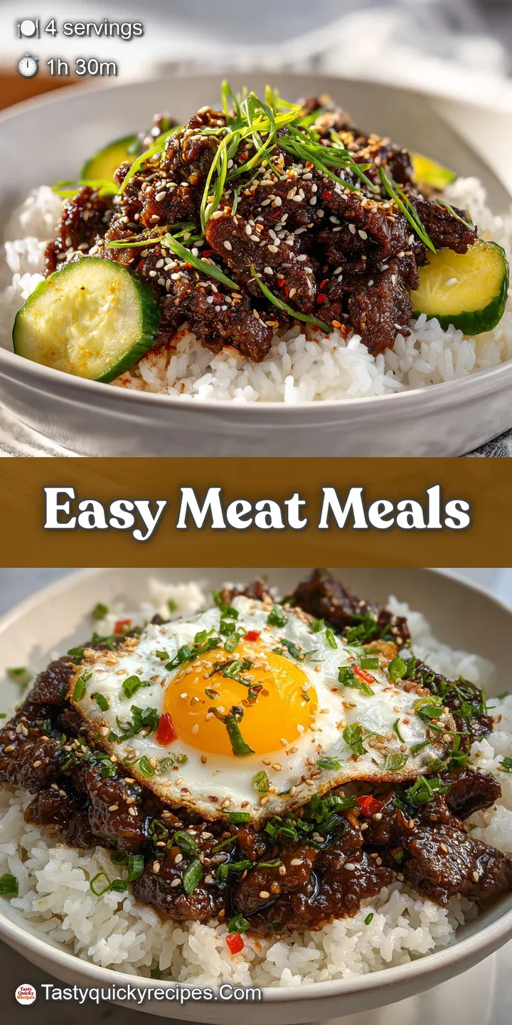 Appetizing close-up reveals tender, caramelized bulgogi beef. Mouthwatering char and juicy texture invite a bite of Korean...