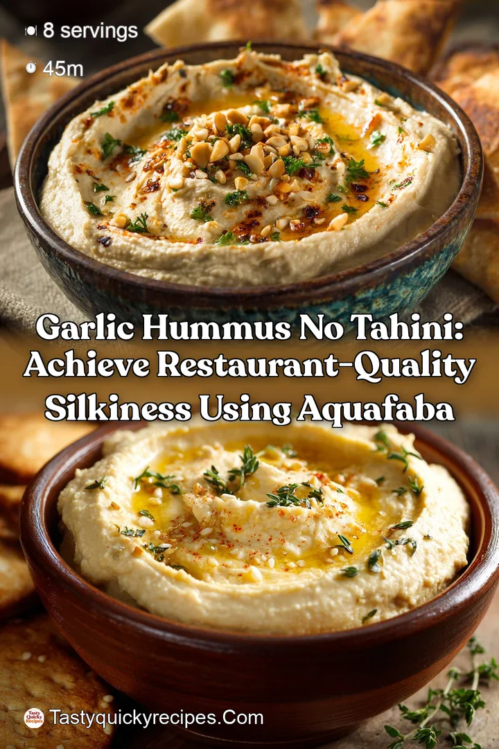 Garlic Hummus No Tahini: Achieve Restaurant-Quality Silkiness Using Aquafaba