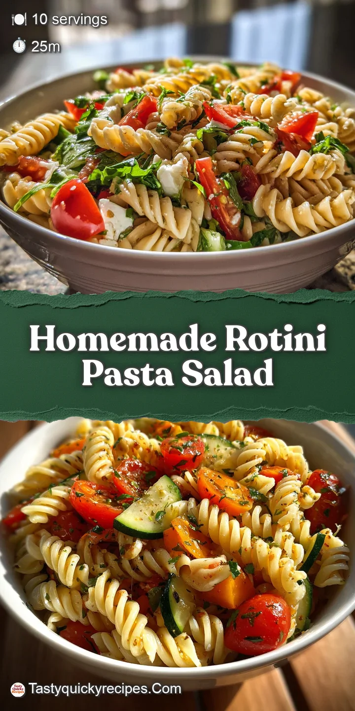 Close-up of rotini pasta salad. You can see the creamy sauce coating each colorful noodle and crisp vegetable; mouthwateri...