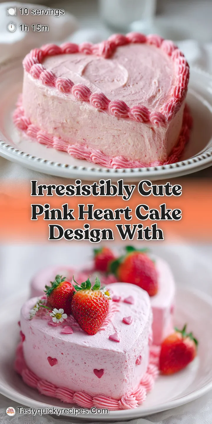 Close-up shot of a pink heart cake with piped frosting. Light reflects off the glossy buttercream, showing textures.