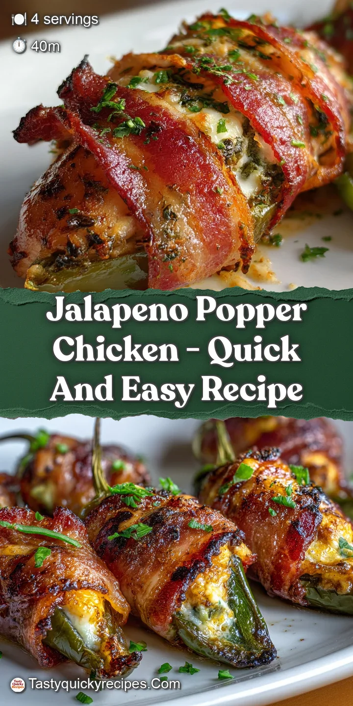 Close-up of a cheesy, creamy, and spicy jalape&ntilde;o popper chicken oozing with flavor, showing browned chicken texture.