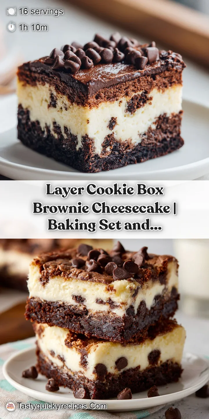 A close-up of a moist brownie cheesecake with a glossy chocolate ganache topping and a crumbly cookie edge.