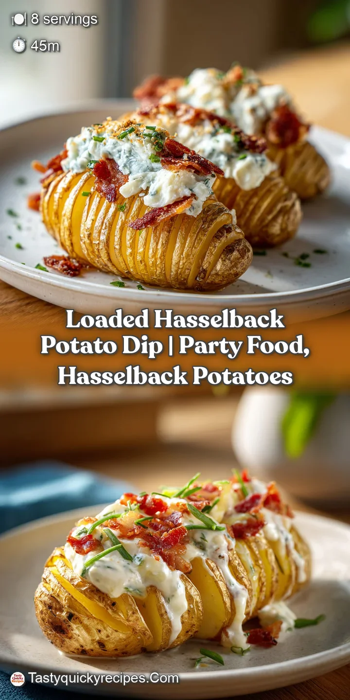 Close-up of a scoop of rich, melted cheddar potato dip with visible bacon and herbs.