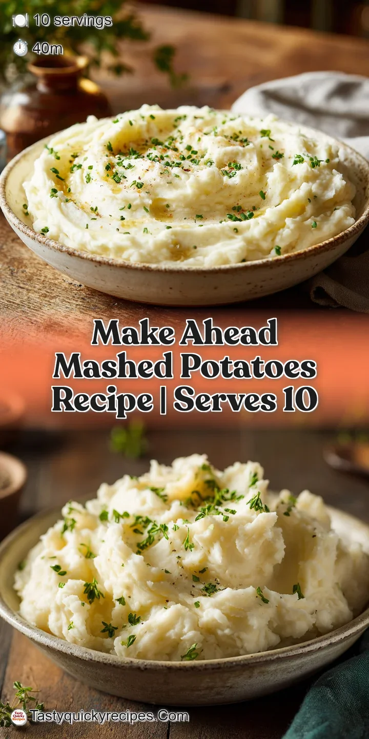 Close-up shows the rich, creamy texture of mashed potatoes, flecked with herbs and glistening with melted butter.