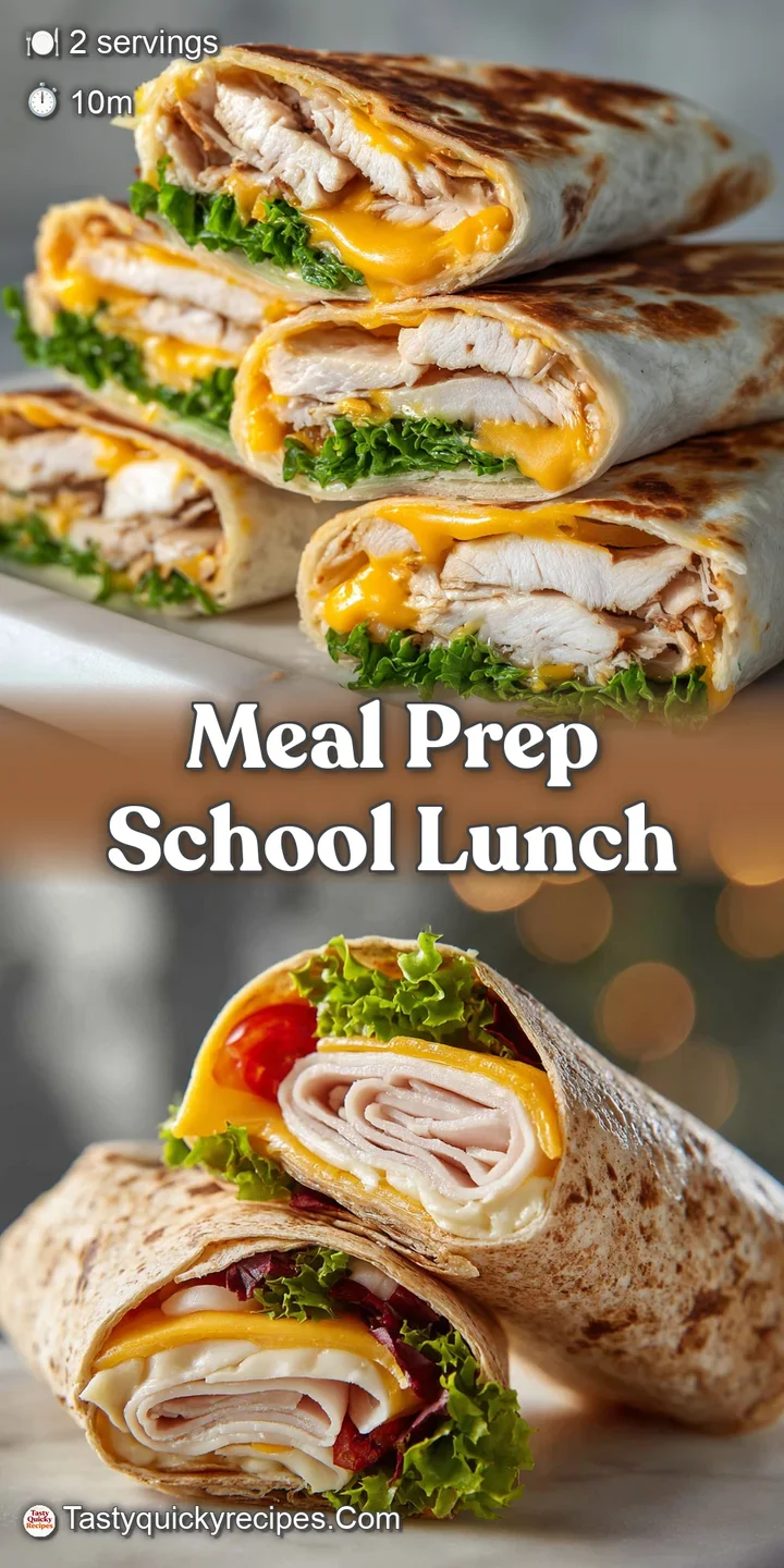 Close-up view of a freshly made turkey & cheese wrap; soft tortilla, melted cheese, and savory turkey create an inviting, ...