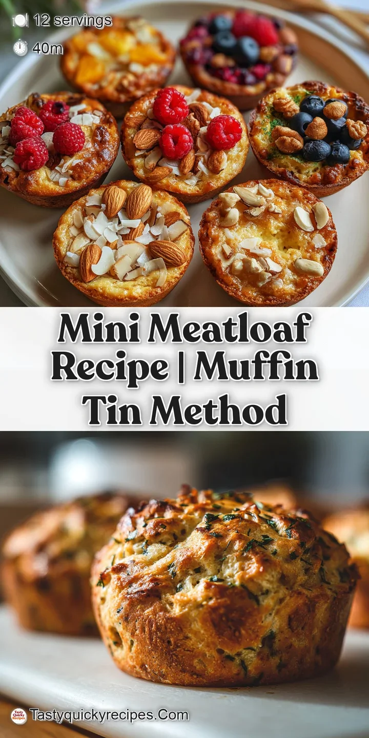 Close-up of a mini meatloaf revealing its moist, browned surface, flecks of herbs, and savory, caramelized glaze.