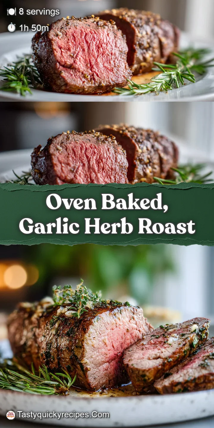 Close-up of a beef tenderloin slice revealing a perfectly cooked center and fragrant, herb-studded crust, ready to eat.