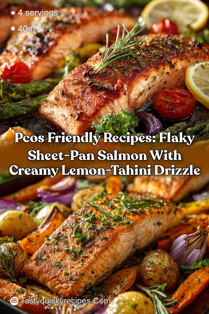 PCOS Friendly Recipes: Flaky Sheet-Pan Salmon with Creamy Lemon-Tahini Drizzle