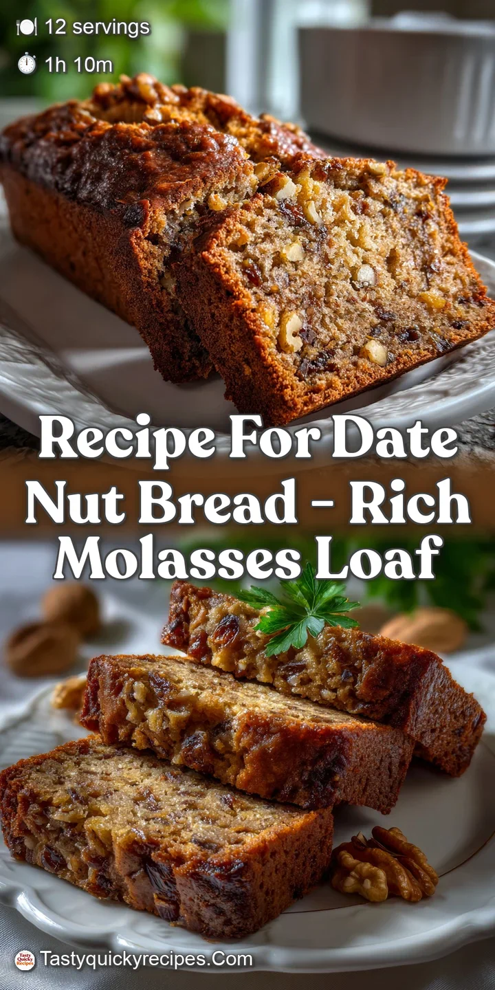 Recipe for Date Nut Bread - Rich Molasses Loaf