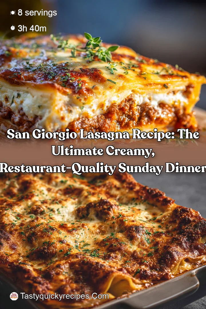 San Giorgio Lasagna Recipe: The Ultimate Creamy Restaurant-Quality Sunday Dinner