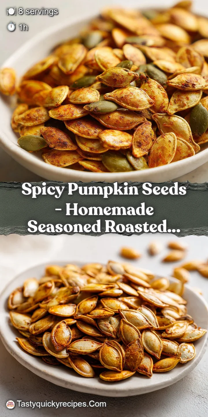 Close-up of fiery red chili flakes clinging to crunchy, golden-brown pumpkin seeds, promising a satisfying, savory crunch.