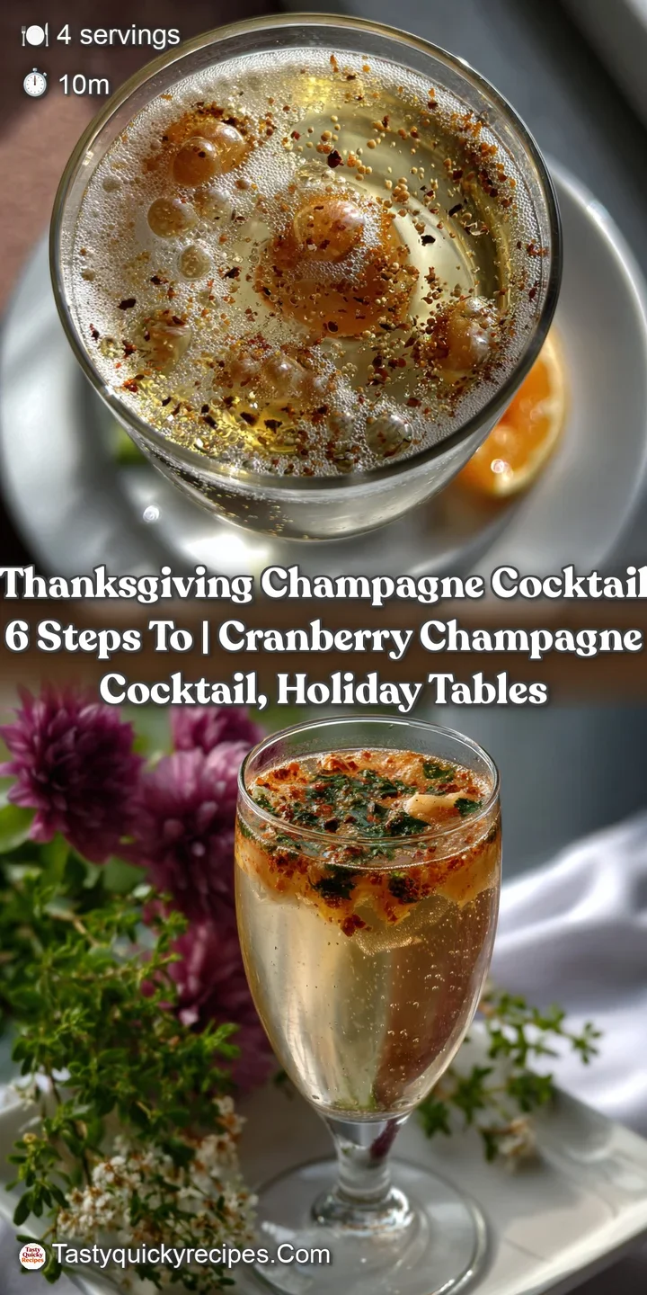 Thanksgiving Champagne Cocktail 6 Steps to | Cranberry Champagne Cocktail Holiday Tables
