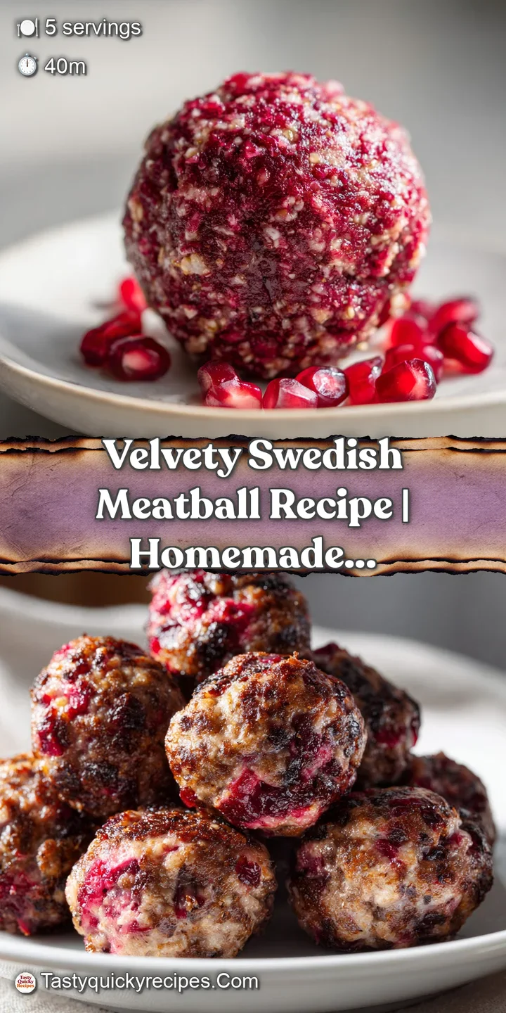 Close-up of tender Swedish meatballs simmering in a rich, creamy gravy with flecks of herbs and a hint of golden-brown sear.