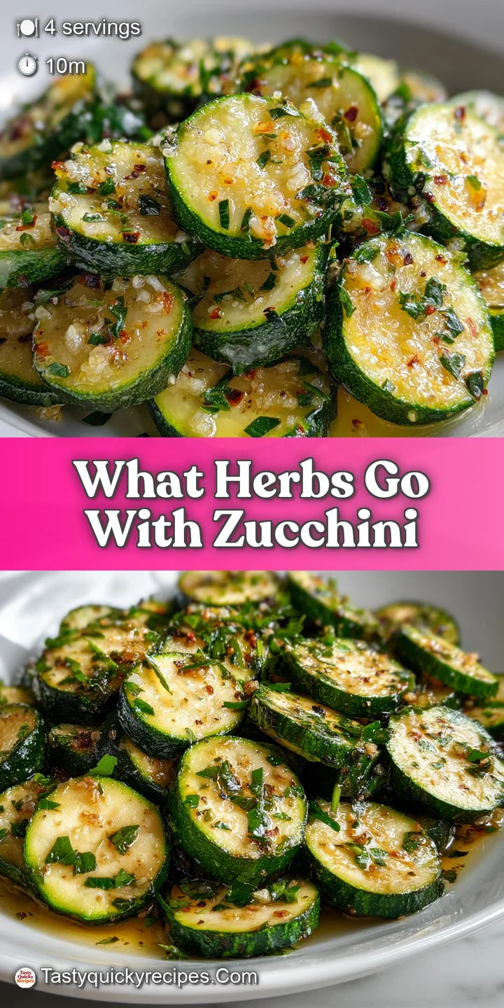 Close-up of tender, glistening zucchini coins infused with herbs. Hints of caramelized garlic add appetizing golden-brown ...