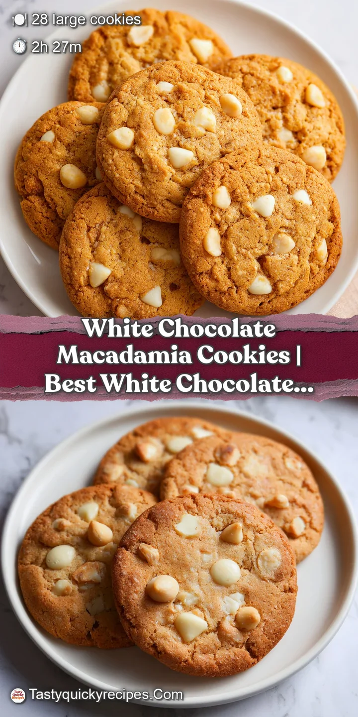 Close-up of a soft cookie showing melted white chocolate swirls and crunchy roasted macadamia nuts in a chewy center
