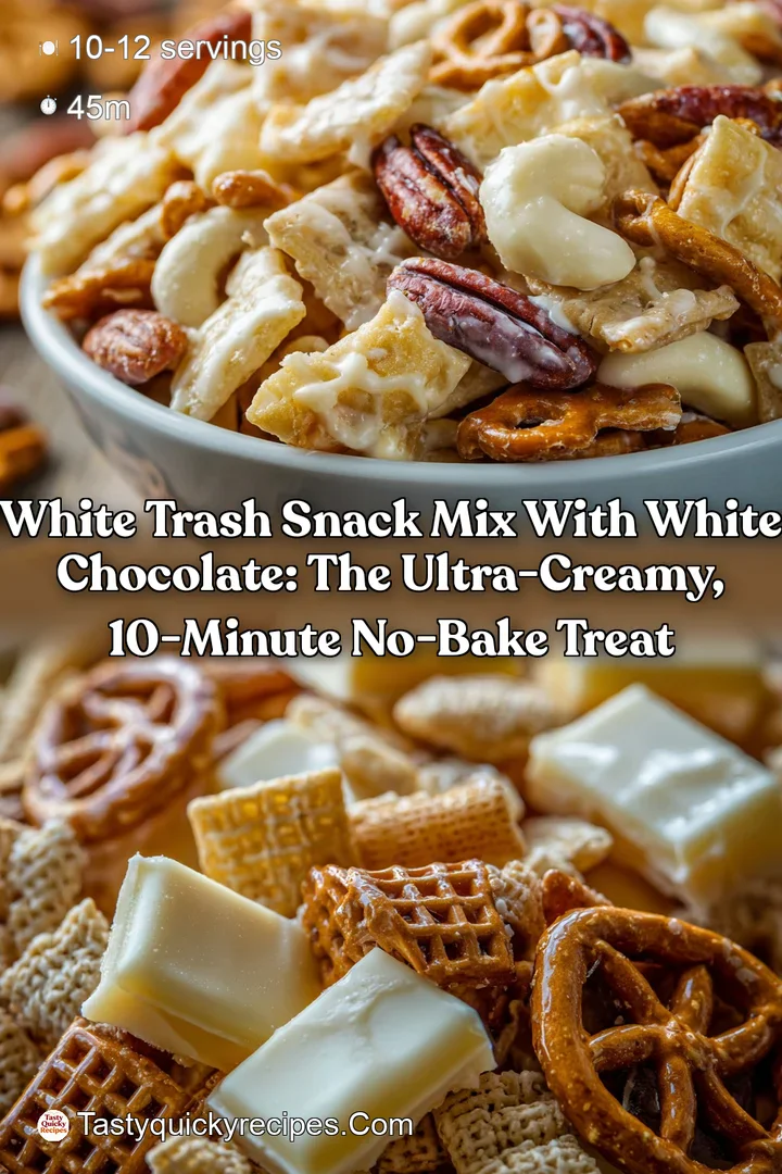 White Trash Snack Mix with White Chocolate: The Ultra-Creamy 10-Minute No-Bake Treat