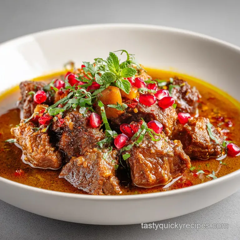 Abgoosht: Hearty Persian Lamb Stew Dizi Recipe presentation