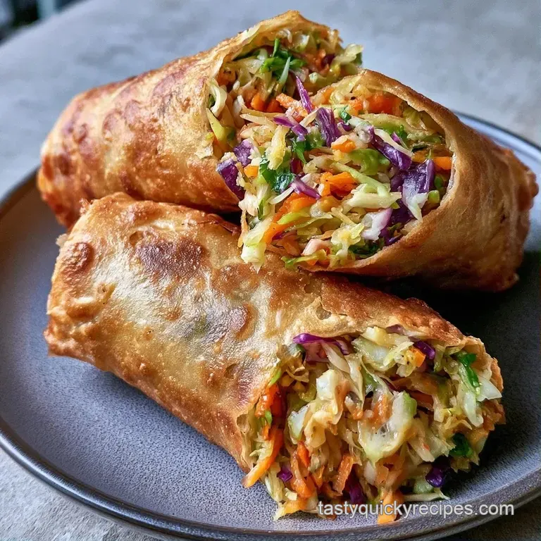 Three golden, bubbly rolls stacked neatly beside a bowl of zesty orange dipping sauce and fresh green cilantro.