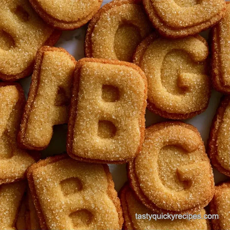 Neatly stacked pale gold letter-shaped cookies on a marble platter paired with a glass of chilled milk.