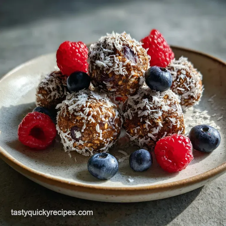 A tower of juicy baked meatballs stacked high on a plate, drizzled with rich red sauce and garnished with fresh, vibrant g...