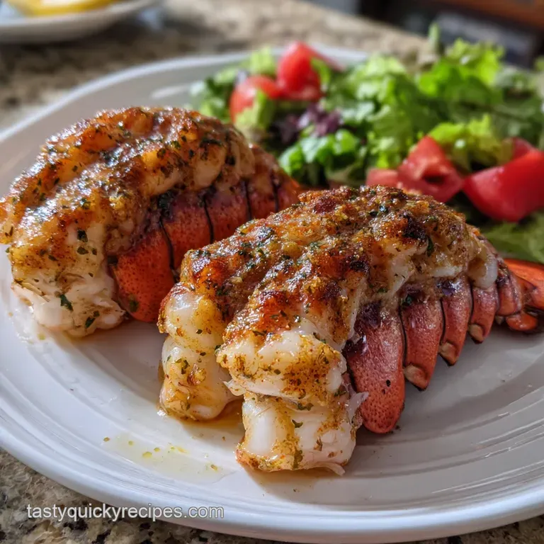 Lobster Tail: Broiled with Garlic Butter Sauce presentation