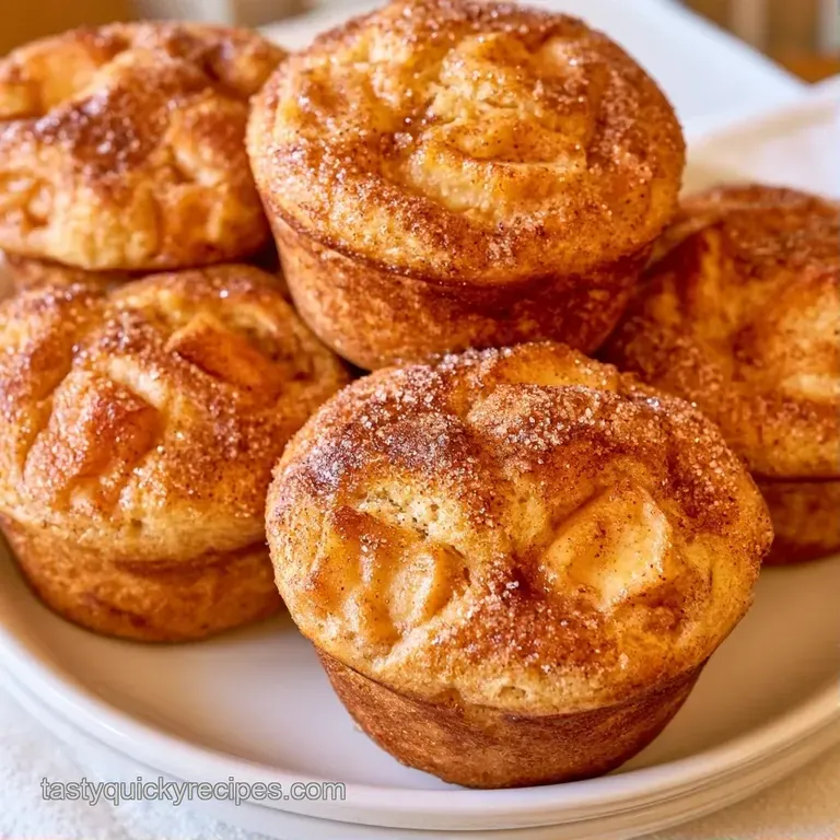 Warm, spiced muffins piled on a white ceramic plate beside a steaming cup of coffee and a linen napkin.