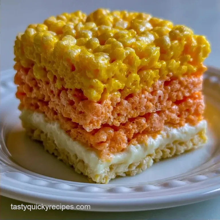 Buttery Candy Corn Krispie Treats