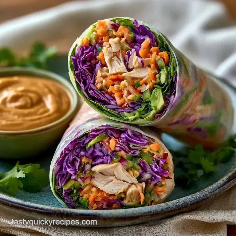Neatly arranged fresh rolls on a white plate, garnished with microgreens and a side of amber-colored dipping sauce.