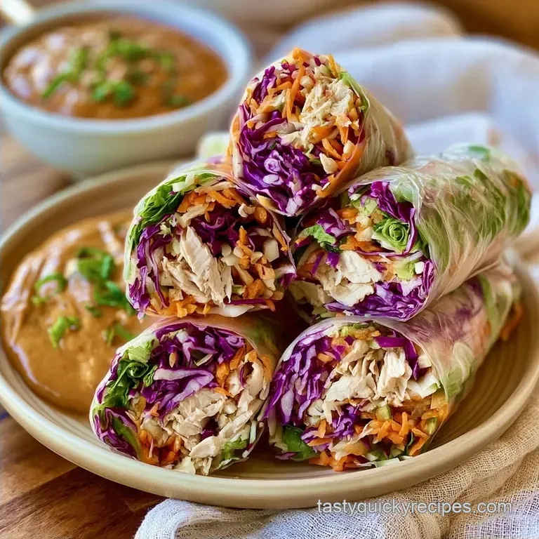 Healthy Chicken Vegetable Rice Paper Rolls
