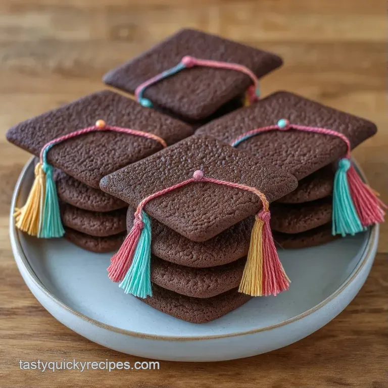 Square dark chocolate sweets with golden icing tassels arranged neatly on a modern charcoal slate platter.