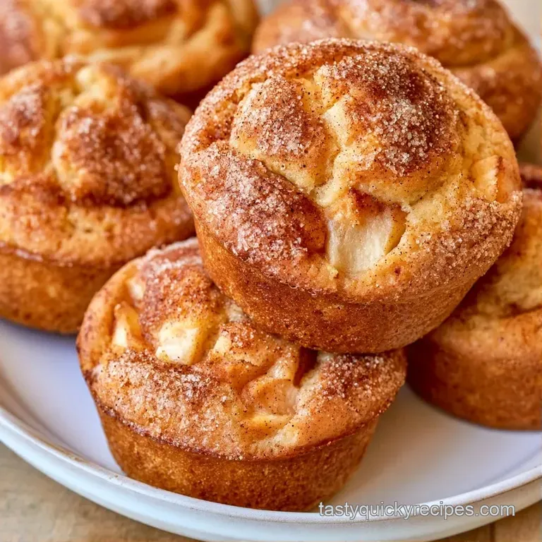 A stack of spiced muffins on a white ceramic plate, paired with a steaming cup of coffee and a linen napkin.