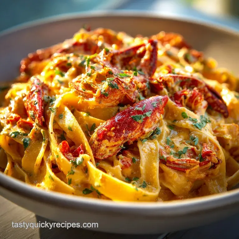 Crawfish Fettuccine: Decadent Creamy Cajun Pasta presentation