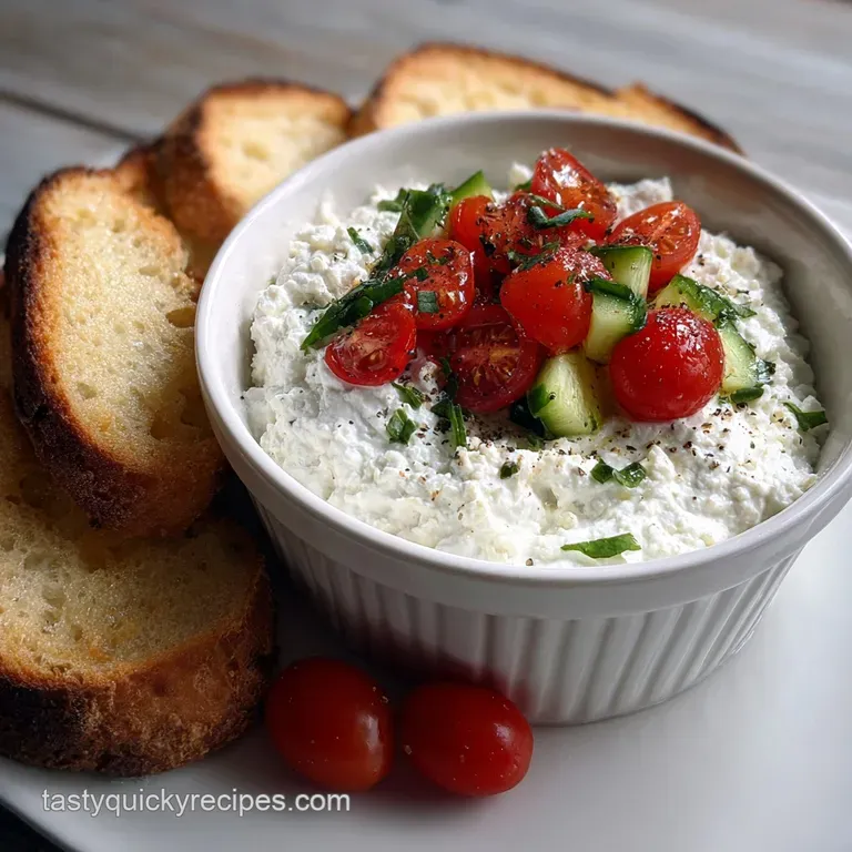 Elegant white bowl filled with whipped feta dip, drizzled with golden oil, alongside vibrant green herbs and toasted pita ...