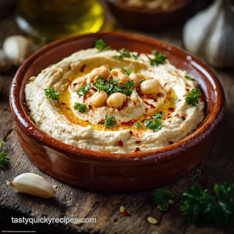 Garlic Hummus No Tahini: the Ultimate Velvety Smooth Recipe presentation
