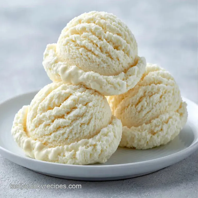 A smooth white scoop of frozen cream on a chilled slate plate, drizzled with syrup and a bright mint leaf.