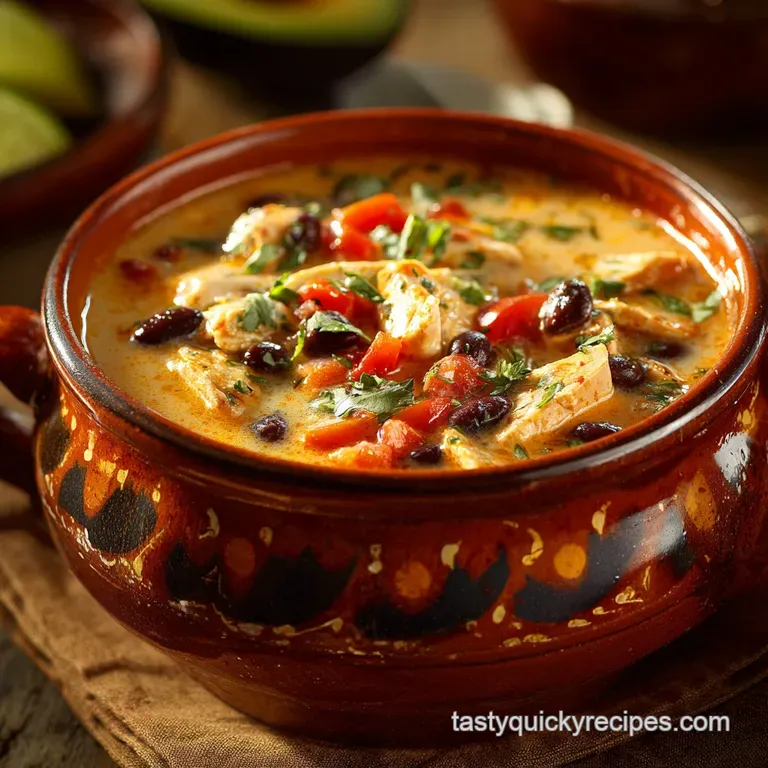 Santa Fe Soup: Ultra-Creamy Chicken Recipe Ready in 45 Minutes presentation