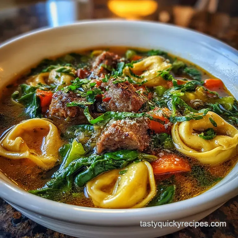 Crockpot Sausage Tortellini Soup