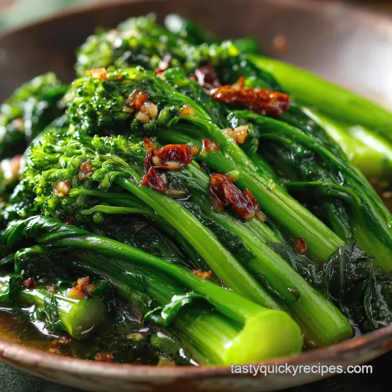 Gai Lan Chinese Broccoli Recipe: Wok-Kissed with Classic Garlic-Oyster Sauce presentation