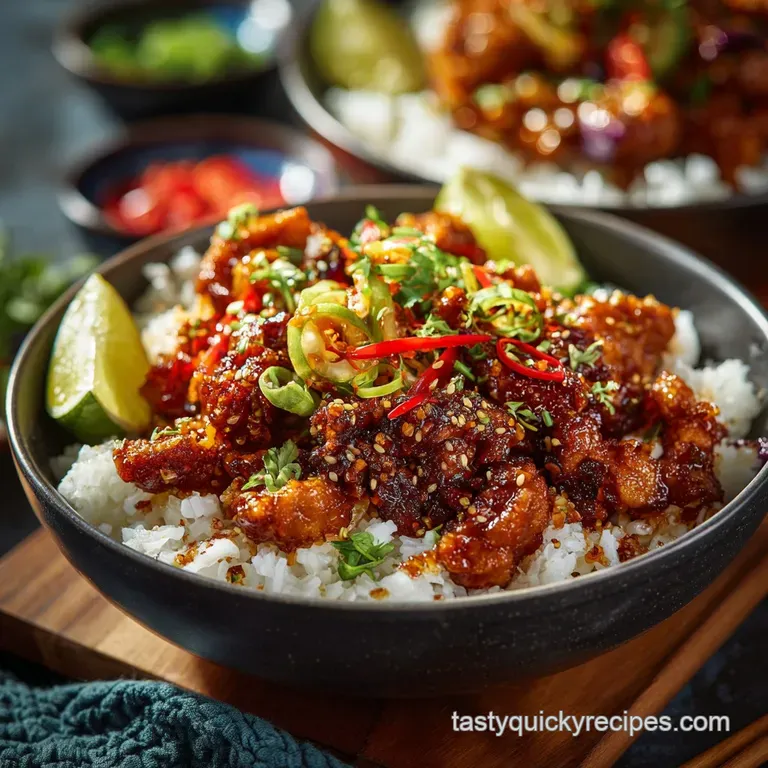 Jalbiteworldfood Recipe: Spicy-Sweet Firecracker Chicken Bowls