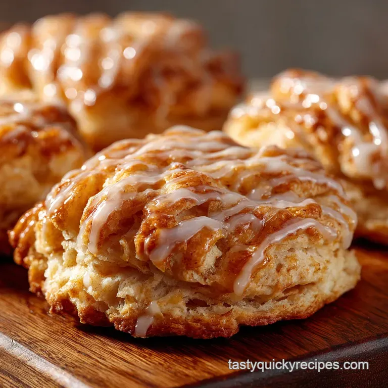Apple Pie Biscuits: Flaky Layers with Brown Butter Vanilla Glaze presentation
