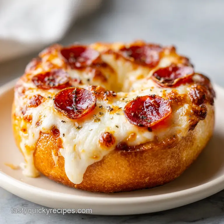French bread pizza slice on a plate, showcasing melted cheese, vibrant toppings, and a tempting, toasted crust.